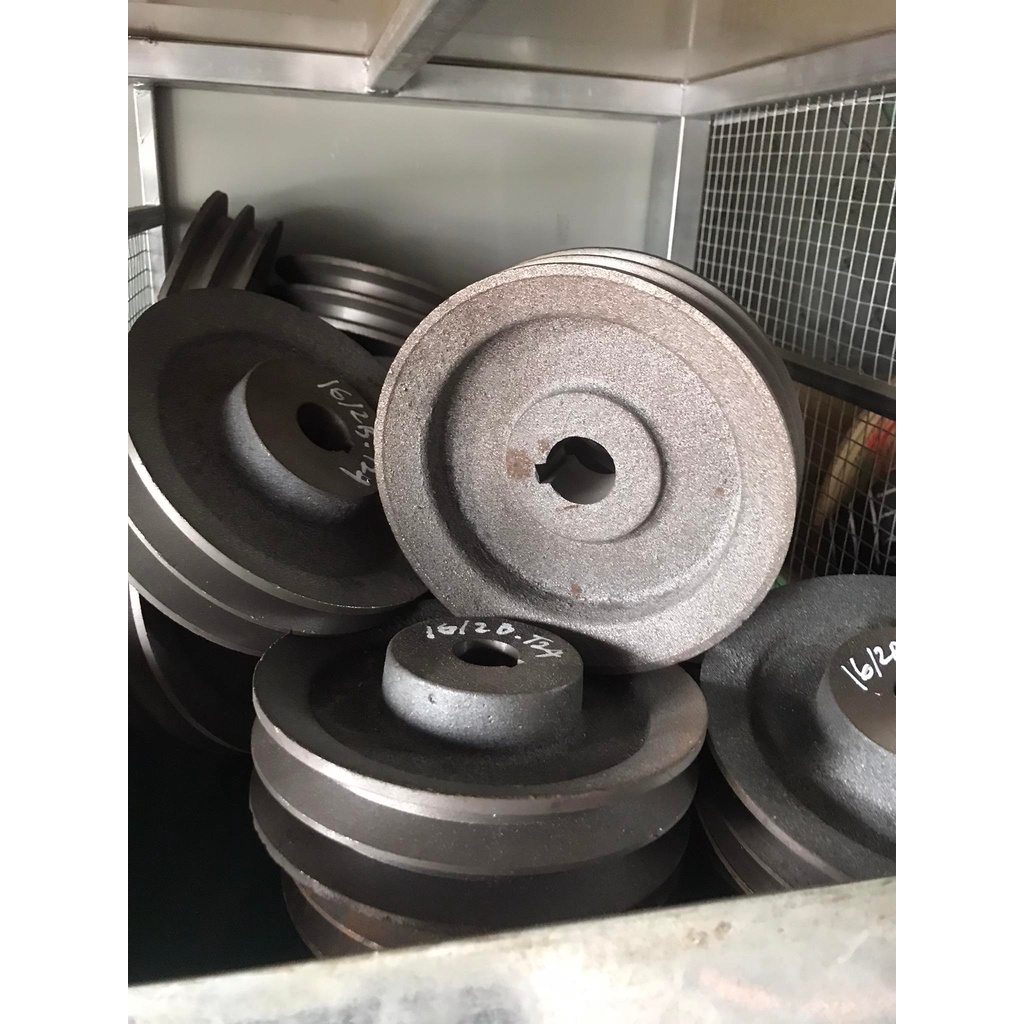 BuLy Gang 160mm 2 Rãnh B lỗ trục 24 - 28 Bánh Xe Cao Su BL160/2B