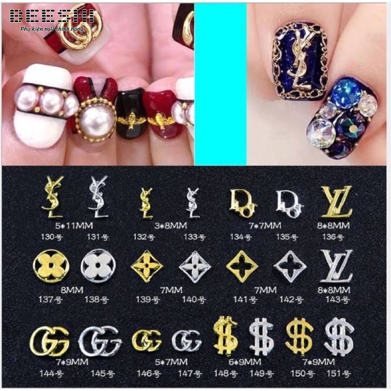 Charm thương hiệu gắn móng nhiều mẫu túi 30-50 viên