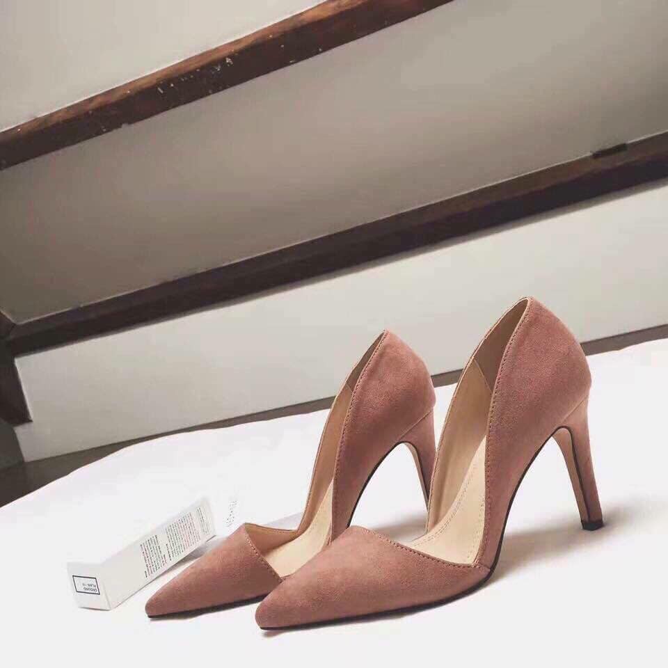 Giày khoét eo da lộn
