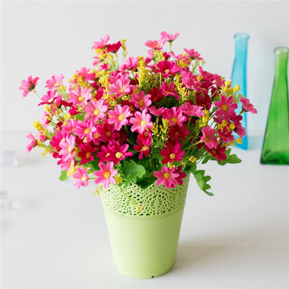 CONOPERY Bó Hoa Lụa 28 Bông Nhiều Màu Trang Trí Tiệc