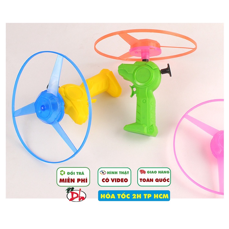Đồ chơi đĩa bay chong chóng kéo dây,có đèn led phát sáng [97ADB]