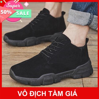 ⚡RẺ VÔ ĐỊCH⚡Giày da lộn nam cổ cao, giày boot nam buộc dây chuẩn xịn, hàng da lộn cao cấp