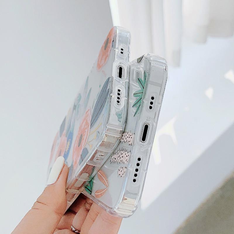 Ốp điện thoại TPU dẻo in họa tiết hoa lá/xương rồng xinh xắn cho IPhone 12 11 Pro Max XR Xs Max 6s 8 7 Plus | BigBuy360 - bigbuy360.vn