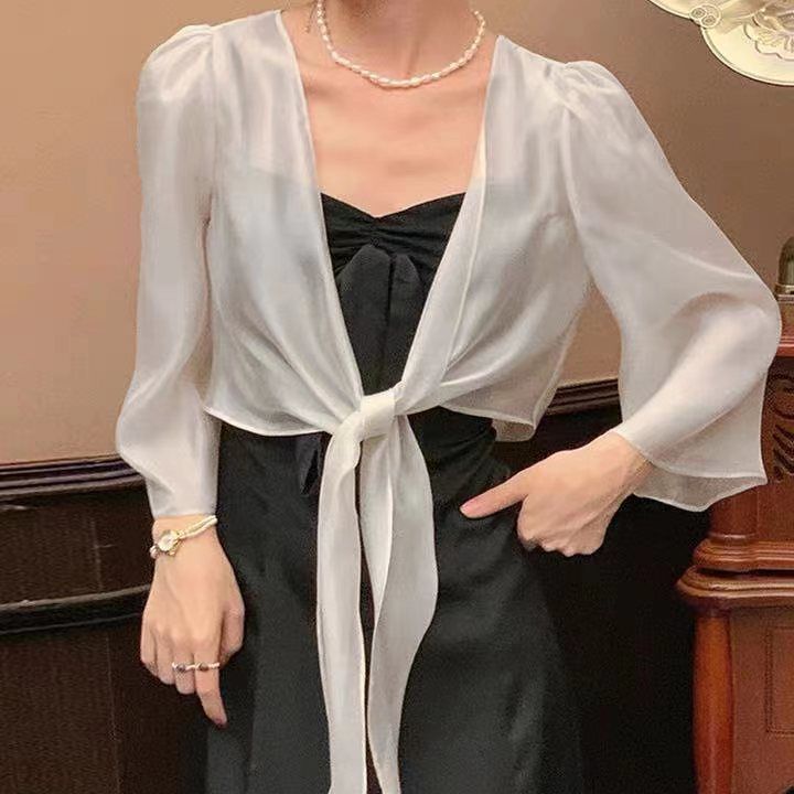Áo Khoác Cardigan Vải Chiffon Lụa Mỏng Thời Trang Mùa Hè Hàng Mới Dành Cho Bạn Nữ Mặc Ngoài Váy