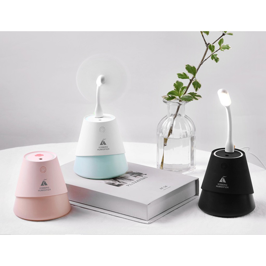 [BH 1 ĐỔI 1] Máy Phun Sương Làm Ẩm Chính Hãng Cao Cấp ICEBERG HUMIDIFIER (Tặng tinh dầu)