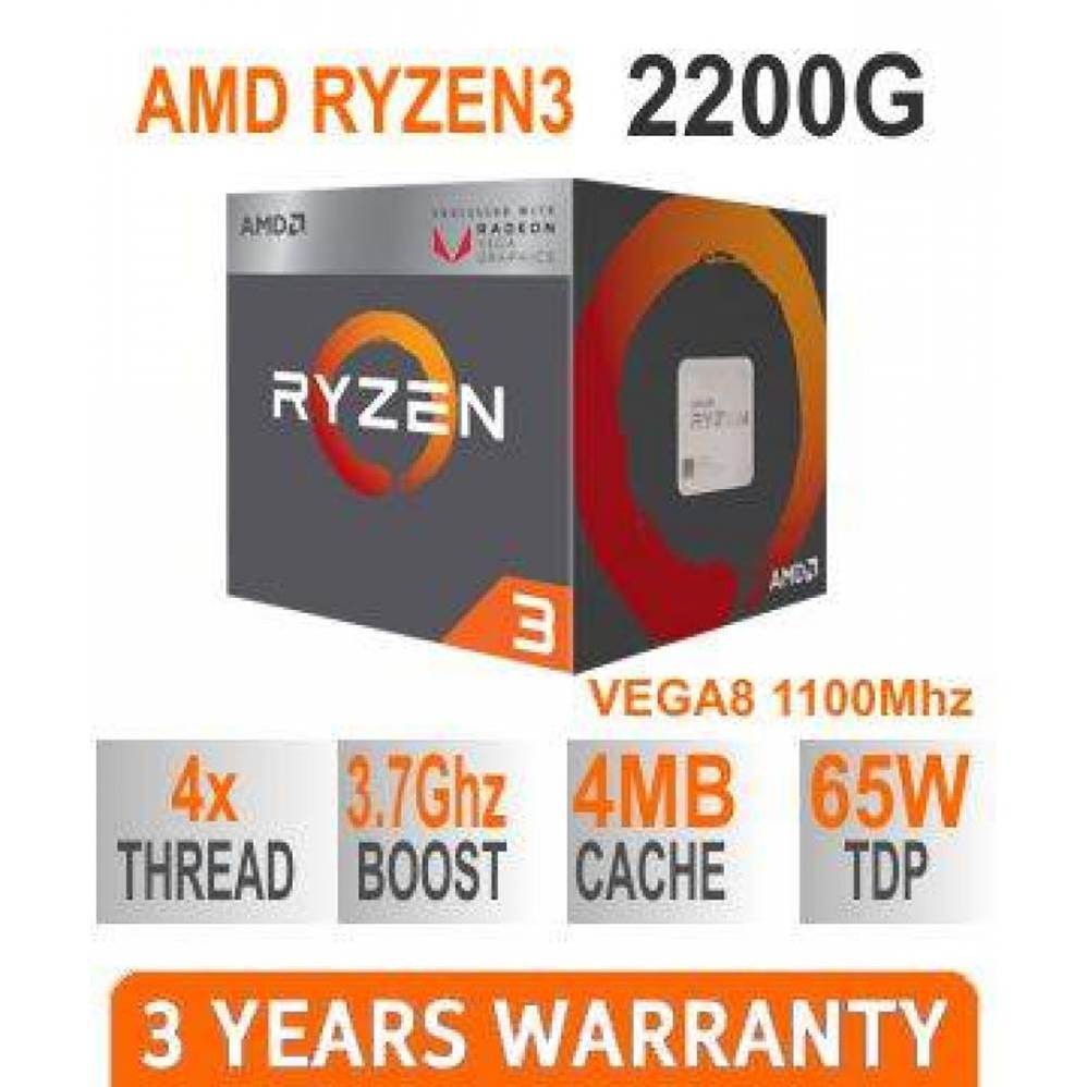 [Mã 159ELSALE hoàn 7% đơn 300K] Bộ vi xử lý CPU AMD Ryzen 3 2200G 3.5 GHz - 3.7 GHz, 4MB - AM4 - Box