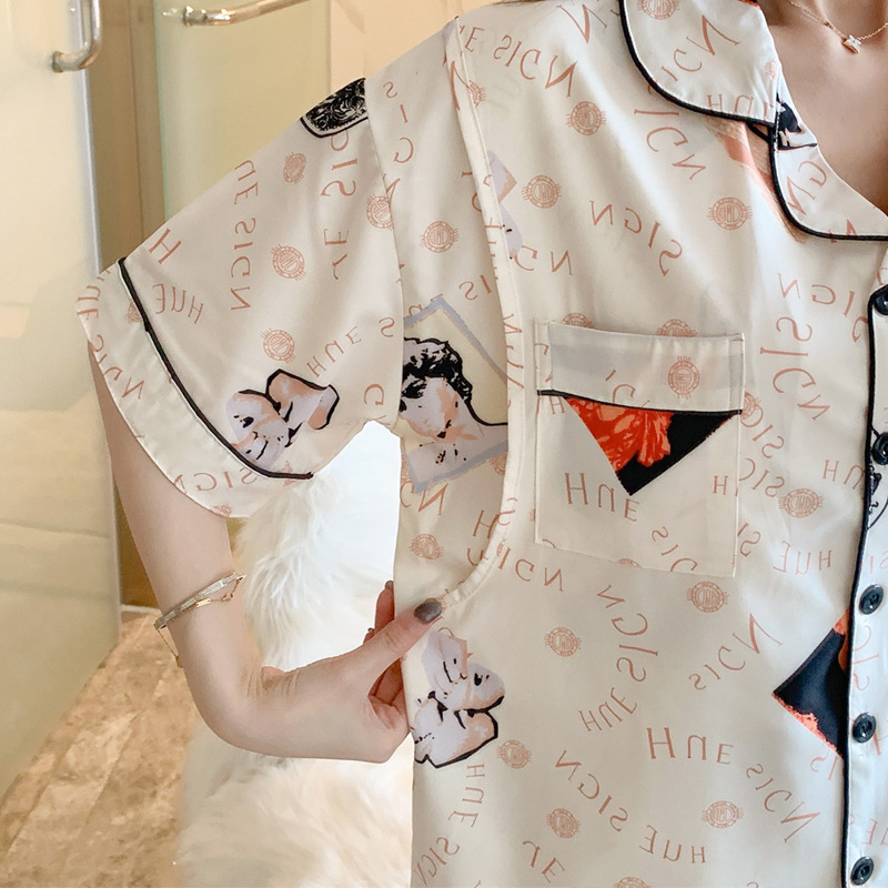 Bộ đồ ngủ ngắn tay thoải mái cho bà bầu m-3xl
