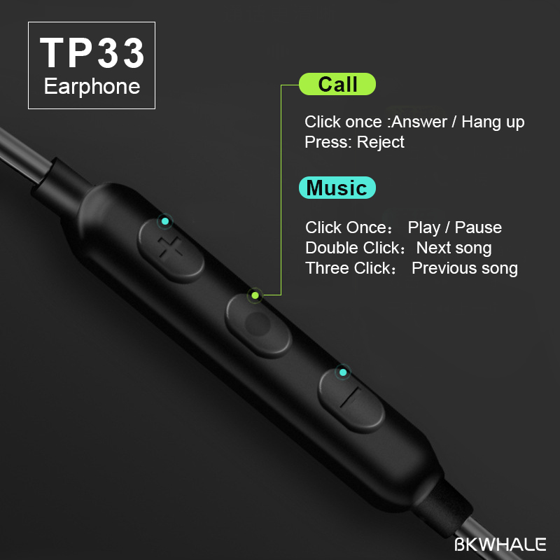Tai Nghe Nhét Tai Jack Type-C TP33 Có Micro Âm Lượng Vòm Chuyên Dụng Cho Samsung iPad Pro