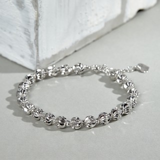 [Mua 1 tặng 1] Lắc tay nữ bạc JK Silver kiểu dáng quả trám hiện đại