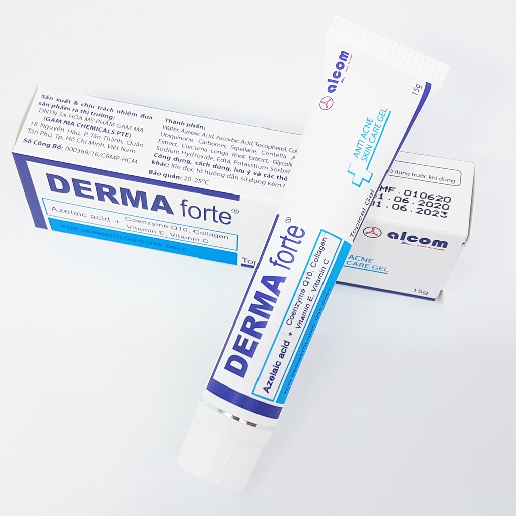 Derma Forte Gel 15g Kem Giảm Mụn Trứng Cá, Ngừa Thâm, Mờ Sẹo, Dưỡng Da