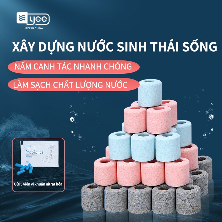 Chất Liệu Lọc Nước Khử Trùng Dạng Vòng Sứ nano Cho Bể Cá Cảnh