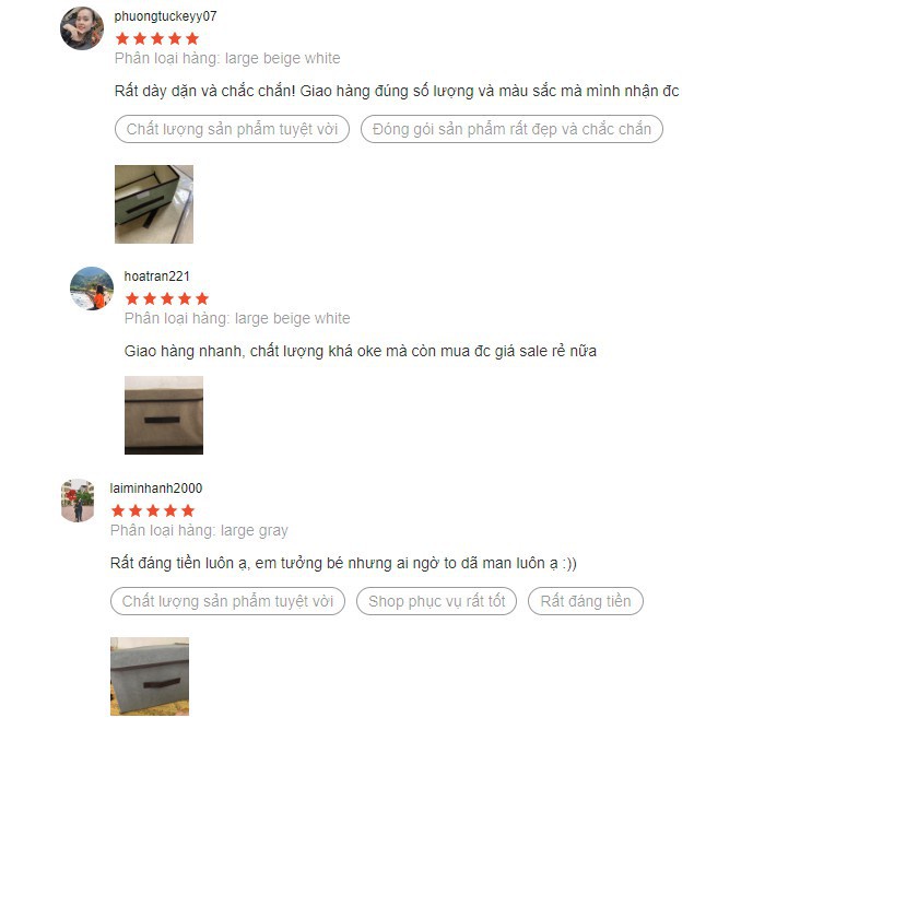 Combo 2 hộp túi vải đựng đồ thùng đựng quần áo đồ lót đồ chơi đa năng bằng vải cứng, có nắp đậy tiện dụng 88188