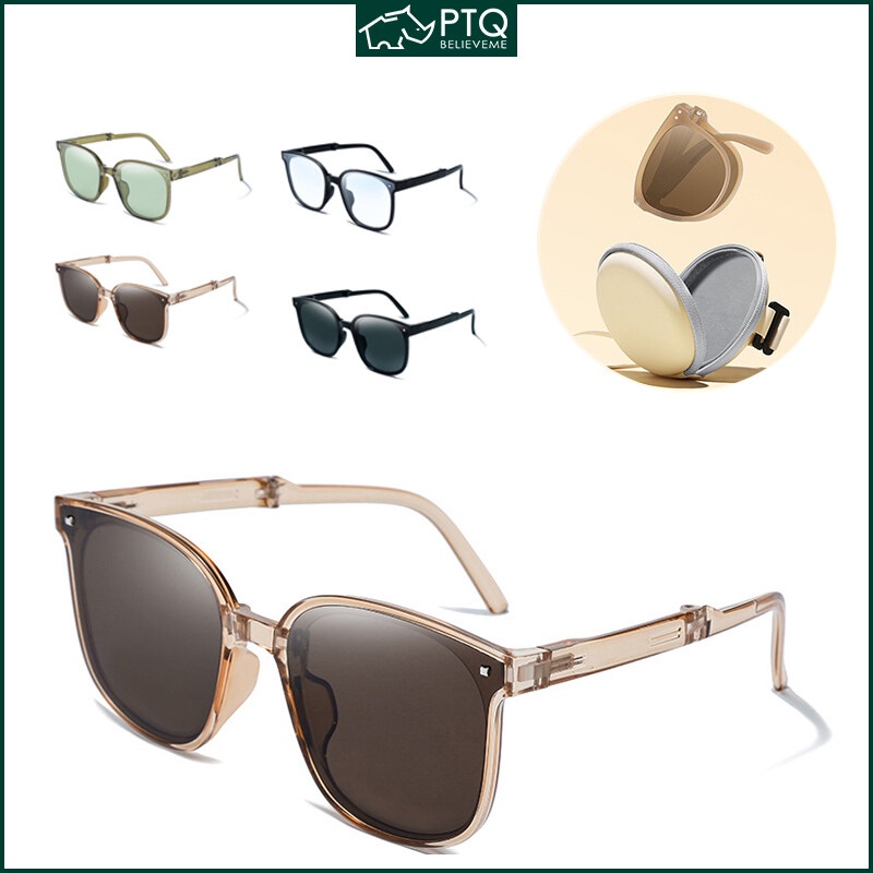 Kính Mát PTQ Chống Tia UV Thời Trang 2022 Có Thể Gập Lại Kèm Hộp Đựng Ốp