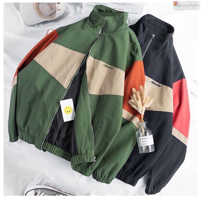 🎇𝐆𝐢𝐚́ 𝐒𝐢̉🎇 ABC Áo Khoác Kaki 2 Lớp Phối Màu Thêu Chữ Cực Đẹp #AKTT019 (Kèm Video, Hình Chụp Thật) | BigBuy360 - bigbuy360.vn