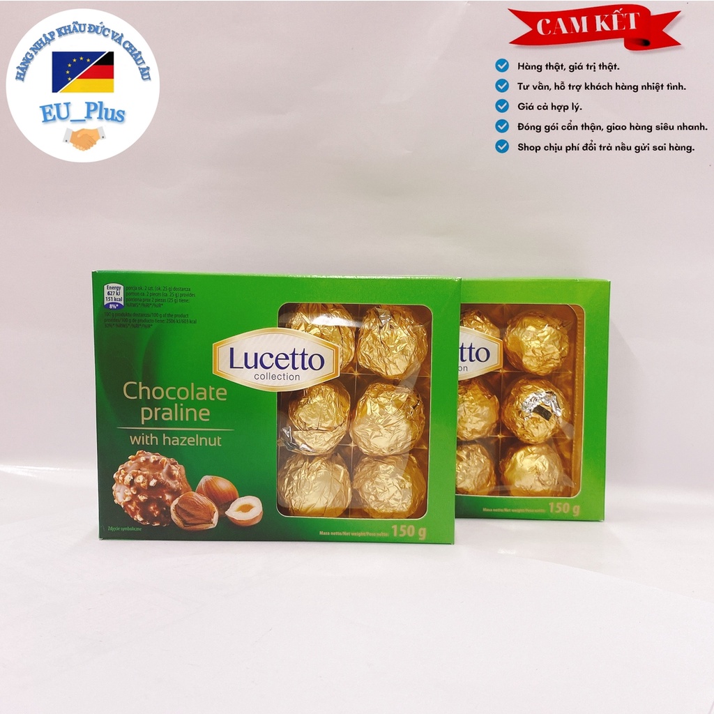 Socola Lucetto Praline &amp; Hạt phỉ hộp 150gr (2 loại) - Ba Lan