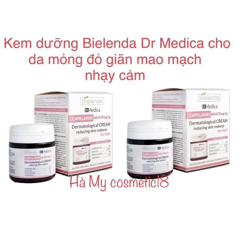 Kem dưỡng Bielenda Dr Medica cho da mỏng đỏ, giãn mao mạch, nhạy cảm ( trắng đỏ)