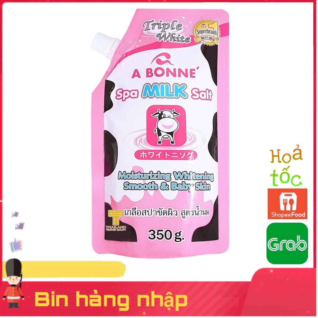 Muối tắm sữa bò Abonne tẩy tế bào chết da và mặt hàng thái lan hương sữa tươi 350g