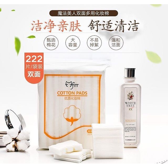 GÓI 222 BÔNG TẨY TRANG 100% COTTON PADS | BigBuy360 - bigbuy360.vn