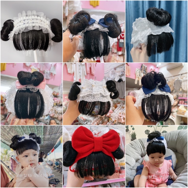 Băng đô tóc giả cho bé, turban tóc giả cho bé nhiều mẫu