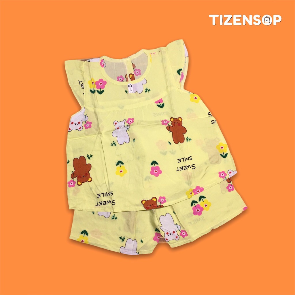 Bộ tole bé gái đồ lanh cho bé kiểu cánh tiên quần đùi