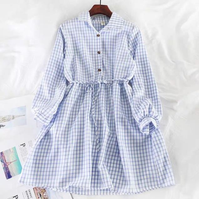 [ E'mer Order 💎] 🌻💢V57 Váy Babydoll Kẻ Caro Cổ Bẻ Dáng Xòe Siêu Bánh Bèo ❤👗  ྇