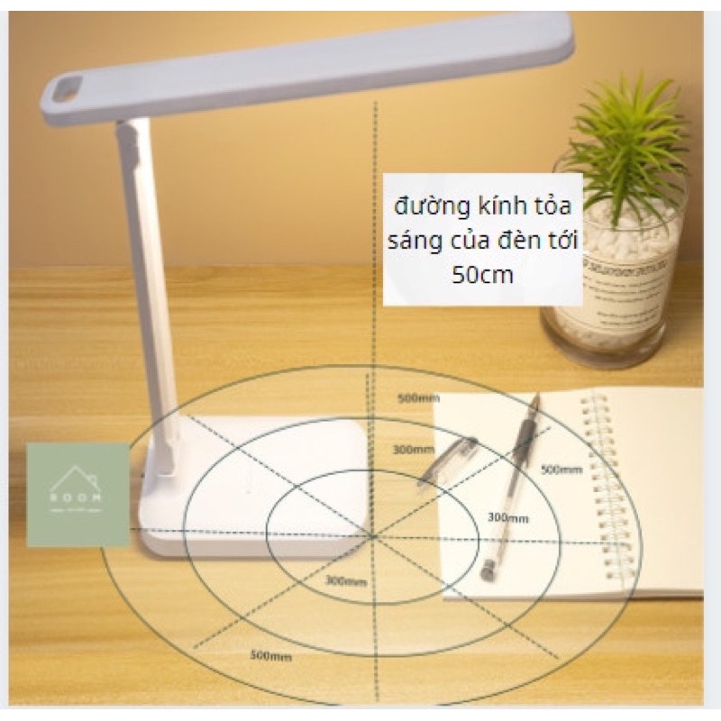 Đèn Học Để Bàn, Đèn Led Học Tập Làm Việc Gập Nhỏ Gọn 3 Chế Độ Sáng ROOMDECOR