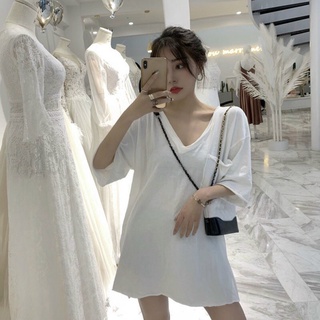 Áo tim dáng thụng xẻ tà hai bên chất cotton giấy mỏng mát duyendel
