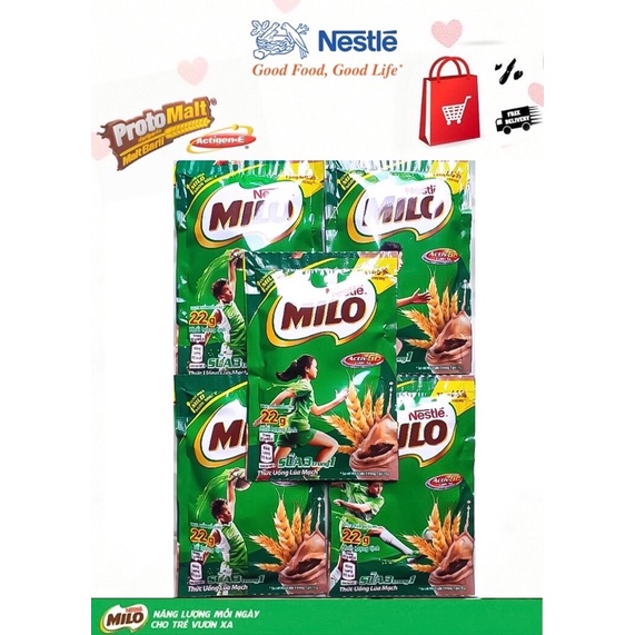 Date 02/2023 Nestle MILO dây Sữa 3 Trong 1 Bột Thức Uống Lúa Mạch Với Activ-GO (10 Gói x 22g)