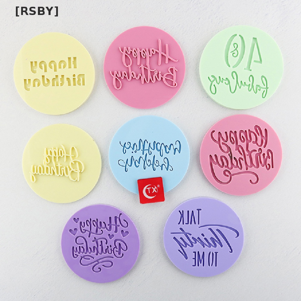 Khuôn Acrylic Dập Nổi Chữ Happy Birthday Trang Trí Bánh Kem