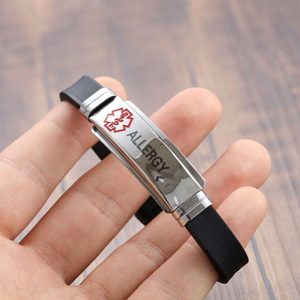 JUNE Vòng Tay Cảnh Báo Khẩn Cấp Bằng Thép Không Gỉ 17 Kiểu Tùy Chọn