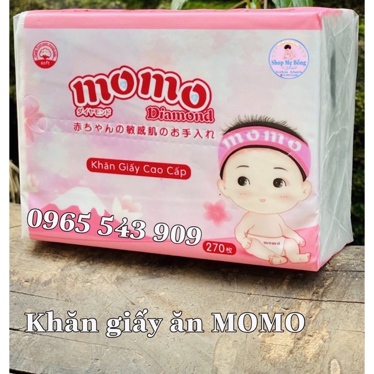 Gói khăn giấy ăn MOMO 4 lớp siêu dai, siêu mềm mịn, siêu tiết kiệm