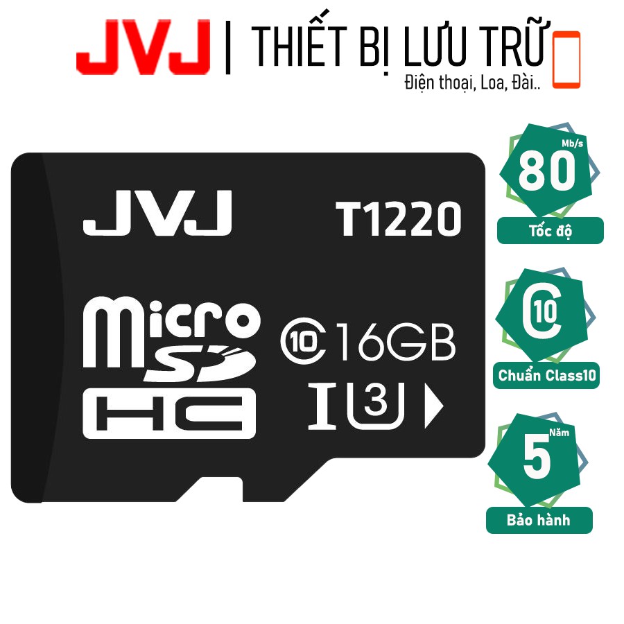 Thẻ nhớ JVJ 64GB/32GB/16GB/8GB/4GB tốc độ cao -chuyên dụng CAMERA, Điện thoại,Máy ảnh