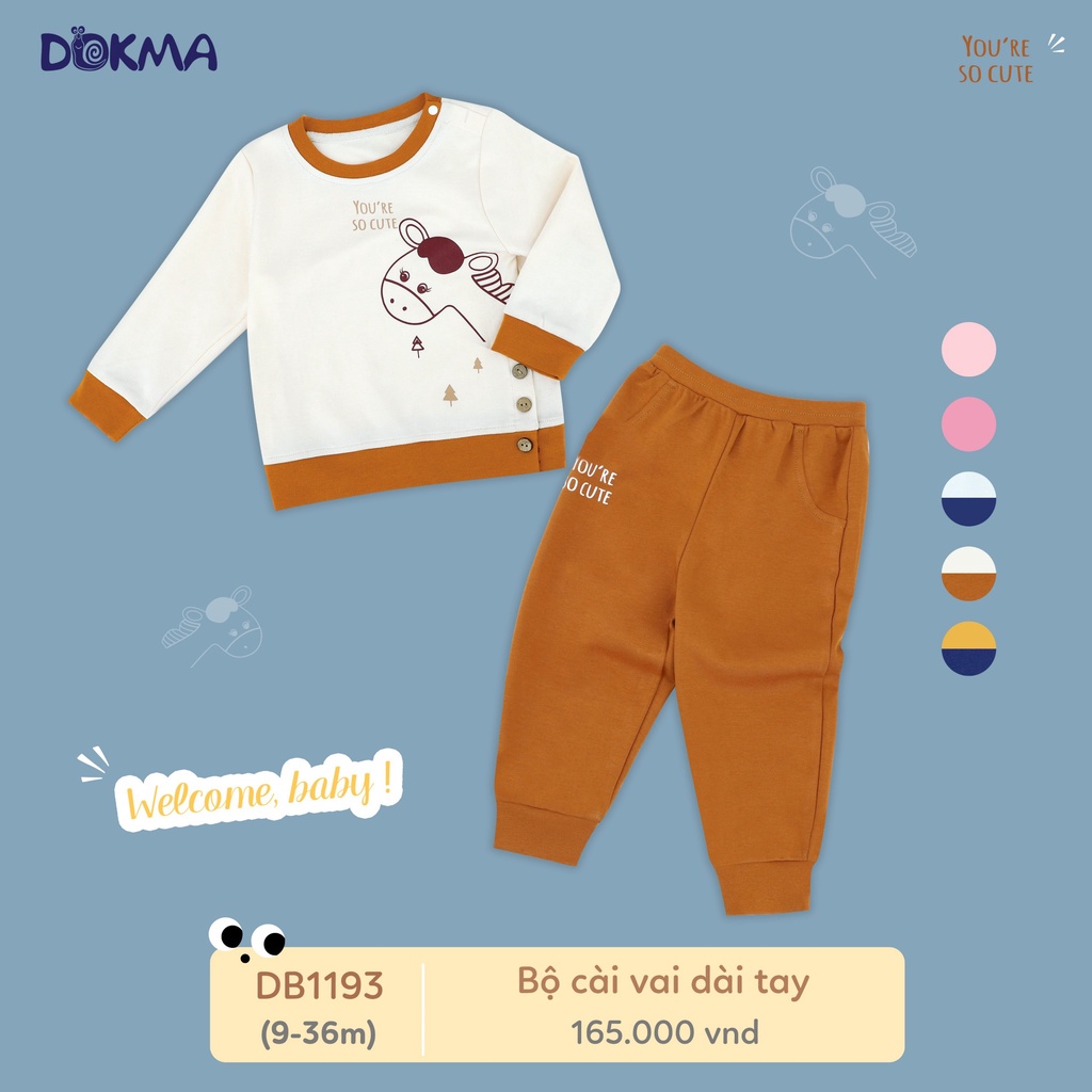 Dokma - Bộ cổ tròn dài tay chất siêu đẹp cho bé 9-36m DB1193