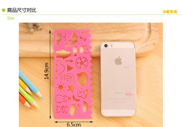 Bộ Thước Hình Vẽ Kiểu Hoạt Hình Dễ Thương Phong Cách Hàn Quốc