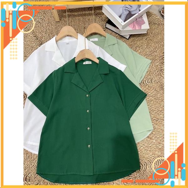 Áo sơ mi cổ vest, áo sơ mi trơn chất lụa mềm MSP89569 | BigBuy360 - bigbuy360.vn