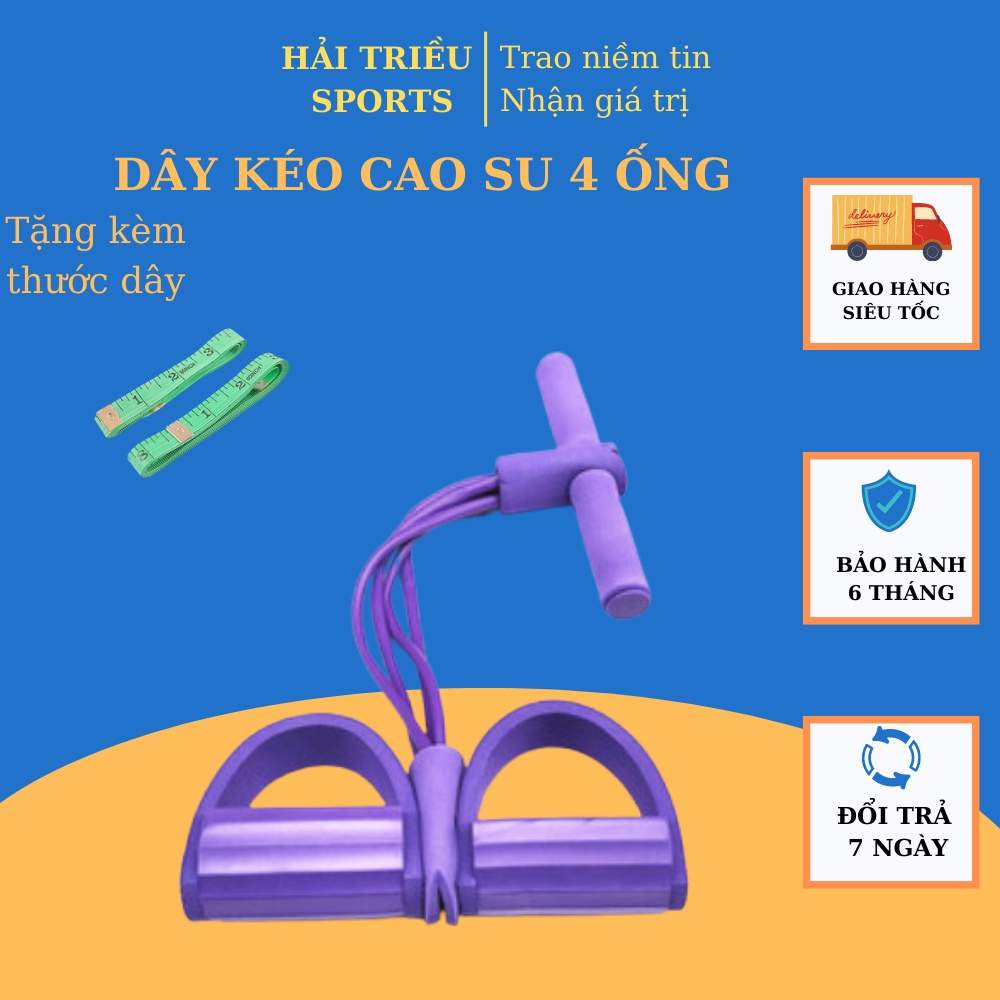 Dây kéo cao su 4 ống tập Gym Hải Triều Sports