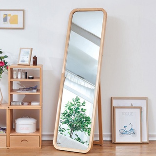 Gương soi toàn thân khung gỗ giá rẻ di dộng bo tròn