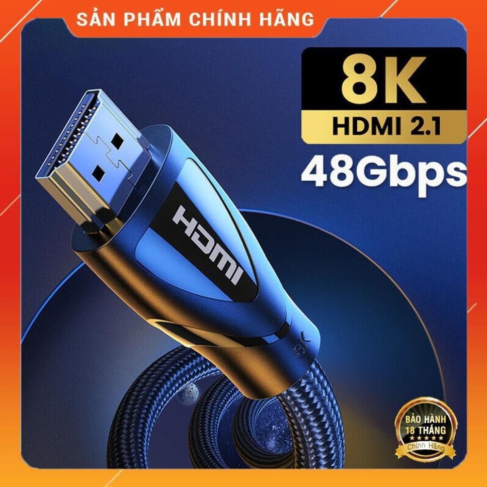 Cáp HDMI 2.1 dài 1m - 2m Ugreen 80401, 80402, 80403 hỗ trợ phân giải 8K@60Hz cao cấp