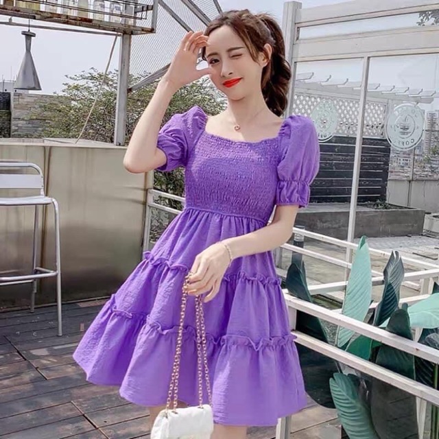 ĐẦM TÍM NHÚN NGỰC TAY PHỒNG