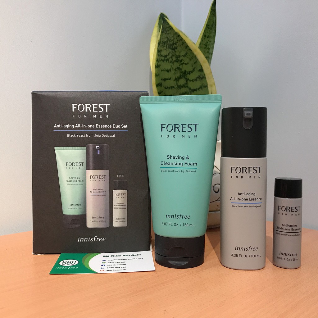 [new] Bộ Dưỡng Da Chống Lão Hóa Cho Nam Innisfree Forest For Men Anti-Aging All-In-One Essence Duo Set