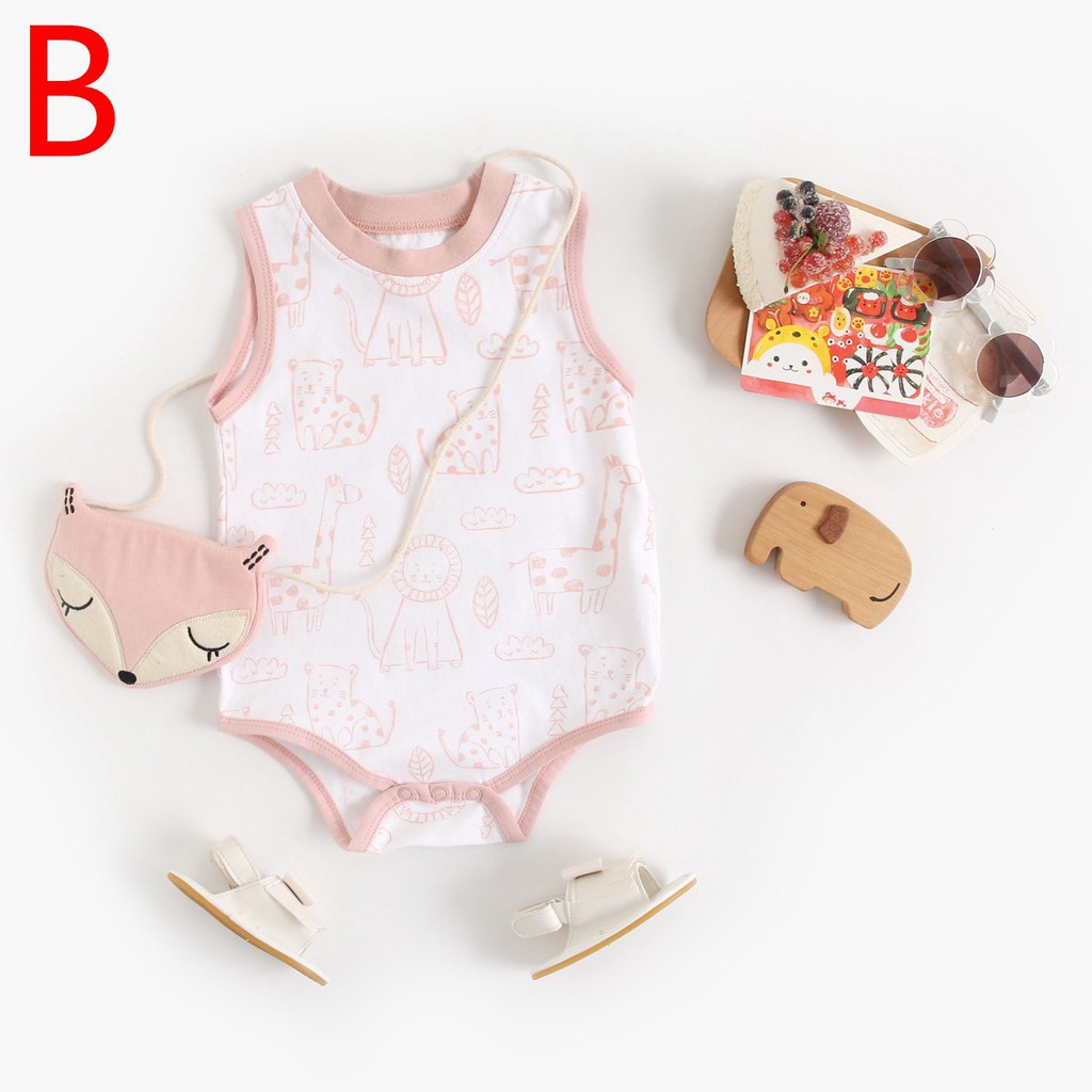 Bộ đồ liền thân Sanlutoz từ cotton in hoạt hình dễ thương cho bé