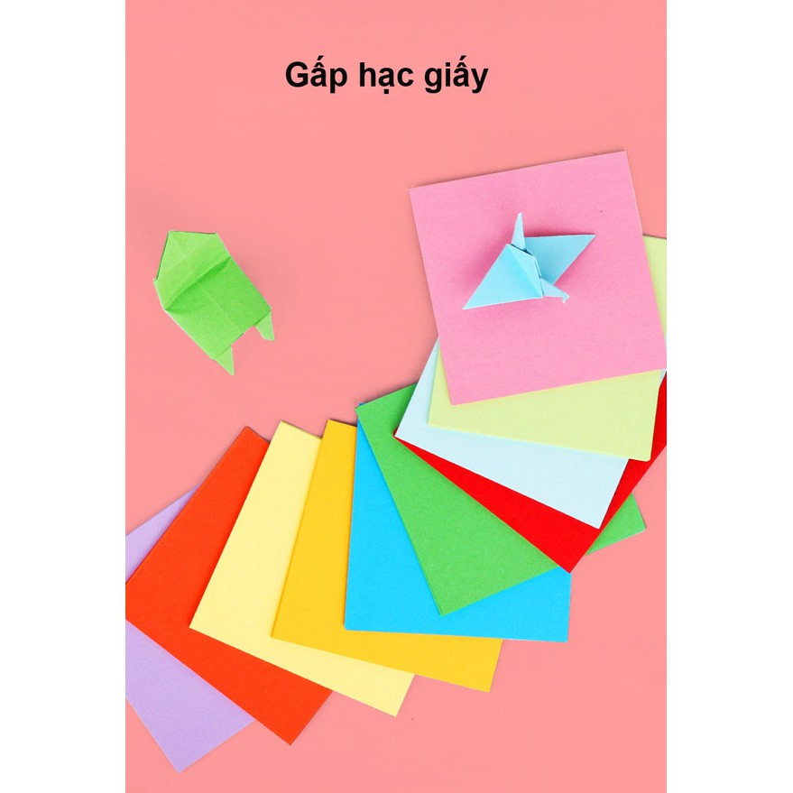 Gấp giấy origami, gấp hạc thủ công nhiều màu