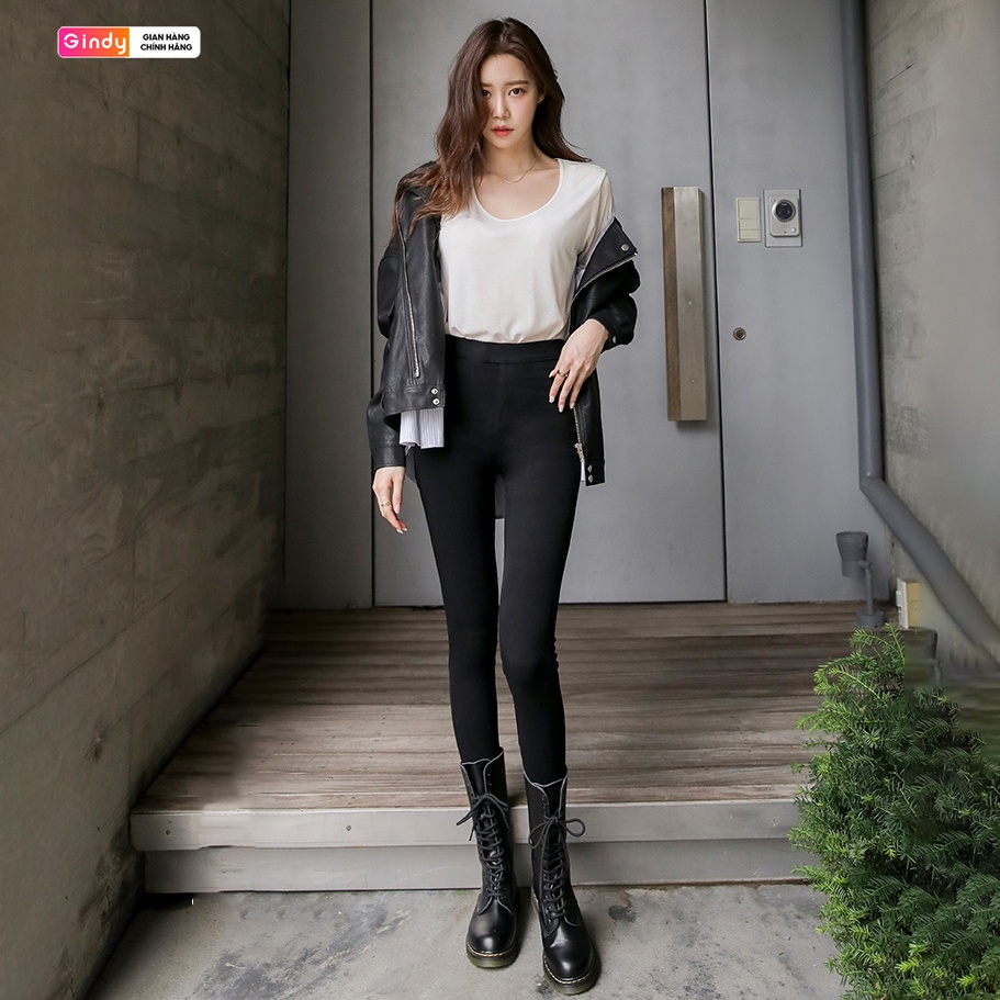 Quần legging dài nữ GINDY thiết kế có túi cạp cao chất umi co dãn tốt dáng ôm Q6152 | BigBuy360 - bigbuy360.vn