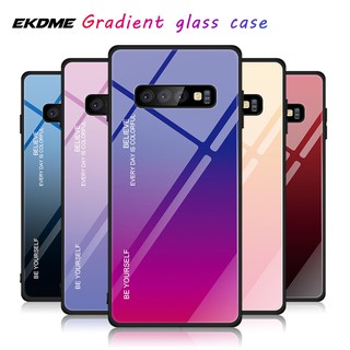 Ốp điện thoại kính cường lực TPU màu gradient cho Samsung Galaxy A5 2017/A7/A8 2018/S8/S9/S10+/S10e/Note 9/8