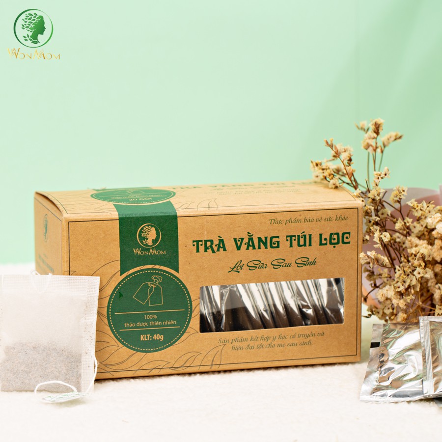 Trà Vằng Túi Lọc Lợi Sữa, Hỗ Trợ Giảm Cân Tự Nhiên Wonmom 40 gr