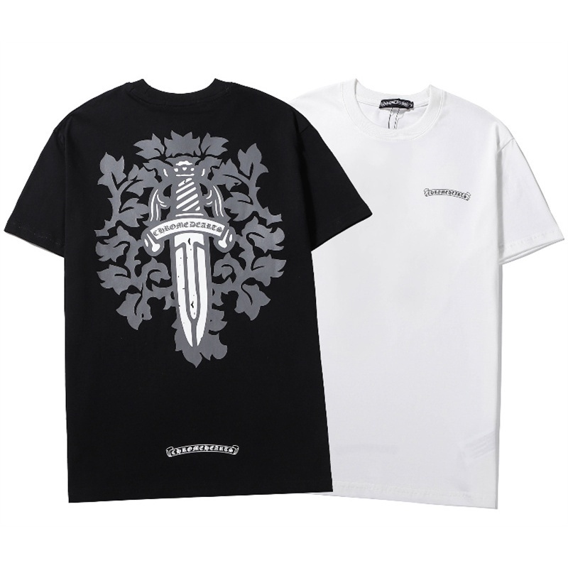 Áo Thun Thể Thao Plus Size Tay Ngắn Bằng Cotton In Hình Hoa/Trái Tim/Hoa Màu Tối Unisex