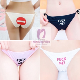 Đồ Lót Gợi Cảm - Quần Lót Nữ In Chữ Cột Dây Hai Bên