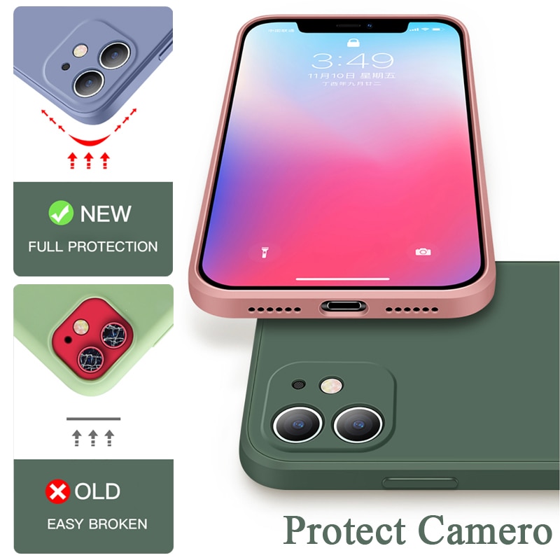 Ốp lưng silicon lỏng có cạnh hình khối Rubik tương lai cho iPhone 11 Pro Max XS Max XR X 7 8 6S Plus Vỏ nắp capa