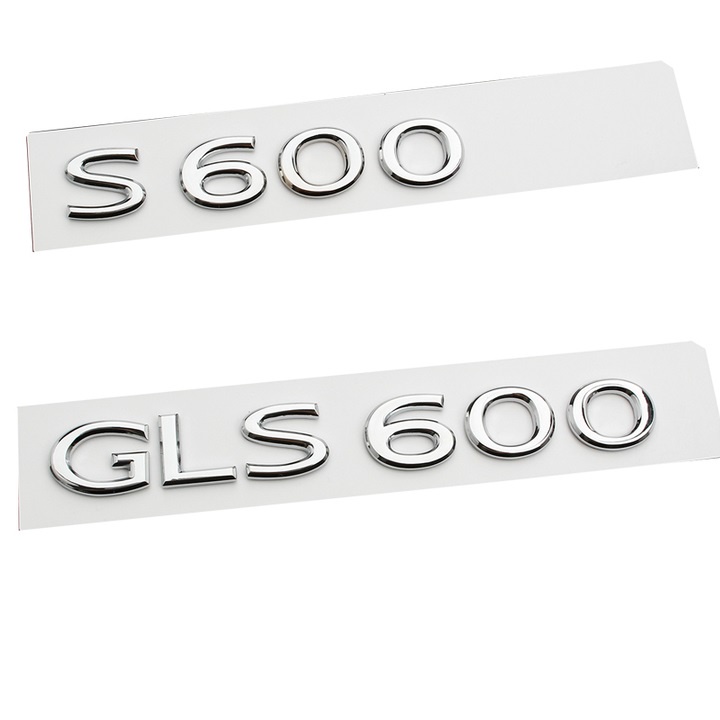 Decal tem chữ GLS600, S600 nhựa ABS dán đuôi xe ô tô Maybach, chất liệu nhựa ABS