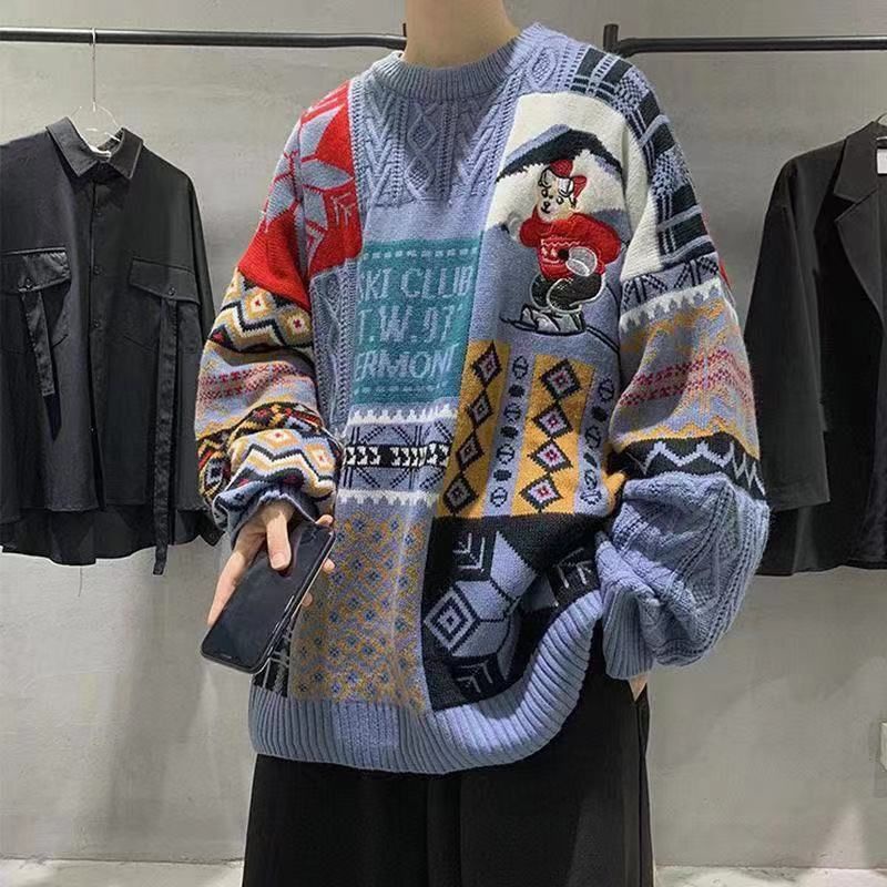 Áo len Unisex form rộng hoạ tiết trẻ trung cá tính